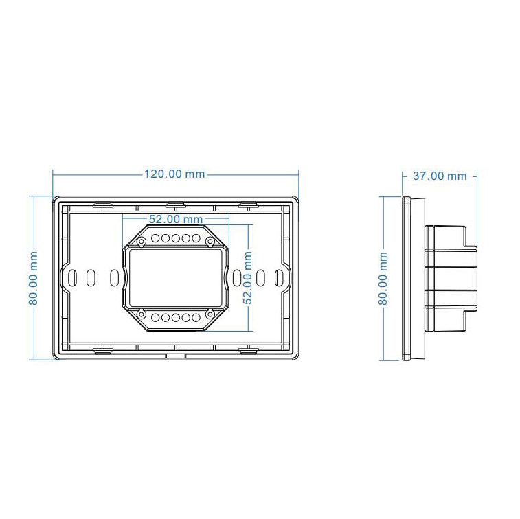 Controller RF pannello parete muro incasso 503 telecomando RGBW RGB CCT compatibile DMX512 4 zone 230V