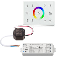 Faretto KIT cromoterapia doccia incasso pannello slim LED 8W RGB RGBW 24V WiFi controllo voce Alexa Google foro 13cm