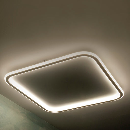 Plafoniera quadrata LED 50W luce indiretta lampada soffitto bagno cucina 4000lm 230V 50cm LUCE 3000K