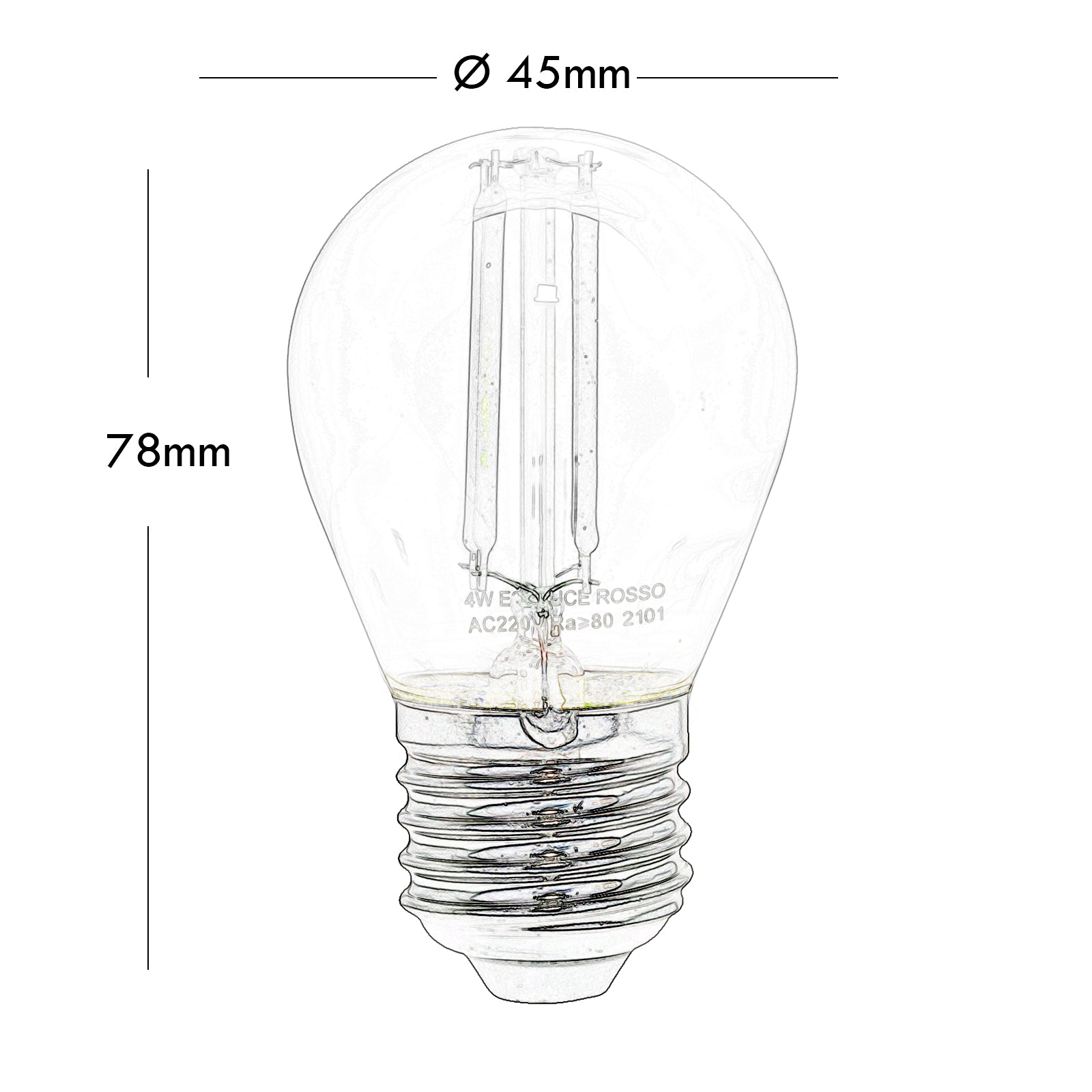 Lampadina filo LED vetro 4W luce colorata decorativa 360 gradi E27 catena luminosa 230V LUCE BLU