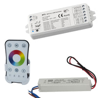 KIT cromoterapia LED 16W RGB 3000K 24V luce colorata incasso 94mm WiFi RF controllo Alexa Google con telecomando SILVER