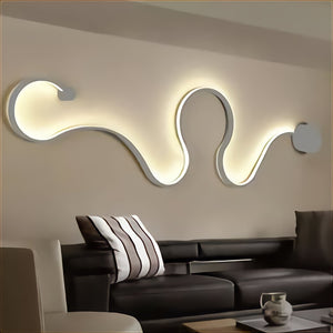 Applique moderno LED 28W bianco lampada curva snake luce parete muro soggiorno camera letto 230V LUCE 3000K