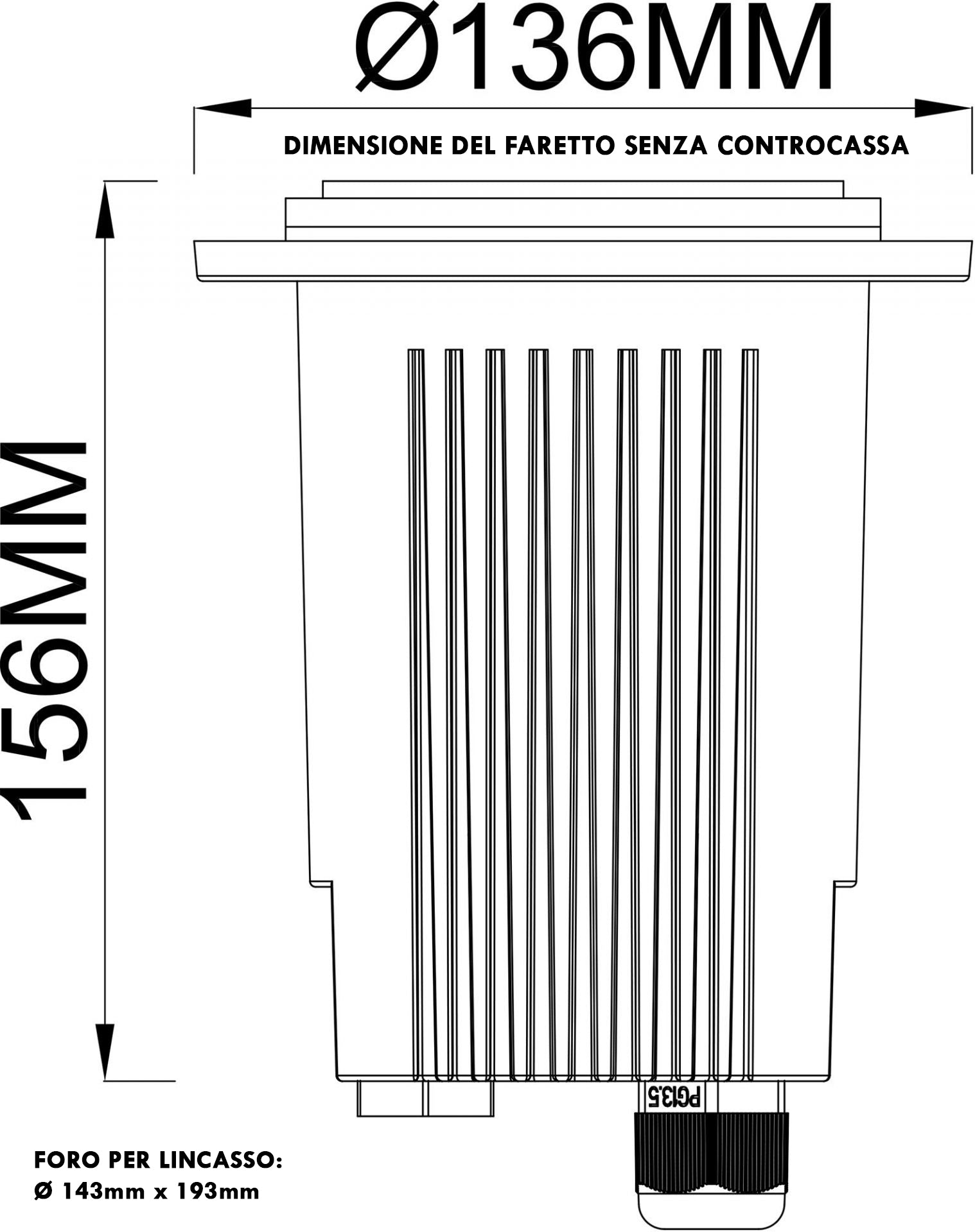 PHAKT Faretto LED calpestabile pendonabile IP67 lampada E27 10W segnapassi incasso luce 230V FORMA TONDO