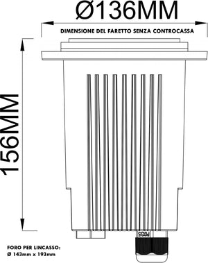 PHAKT Faretto LED calpestabile pendonabile IP67 lampada E27 10W segnapassi incasso luce 230V FORMA TONDO