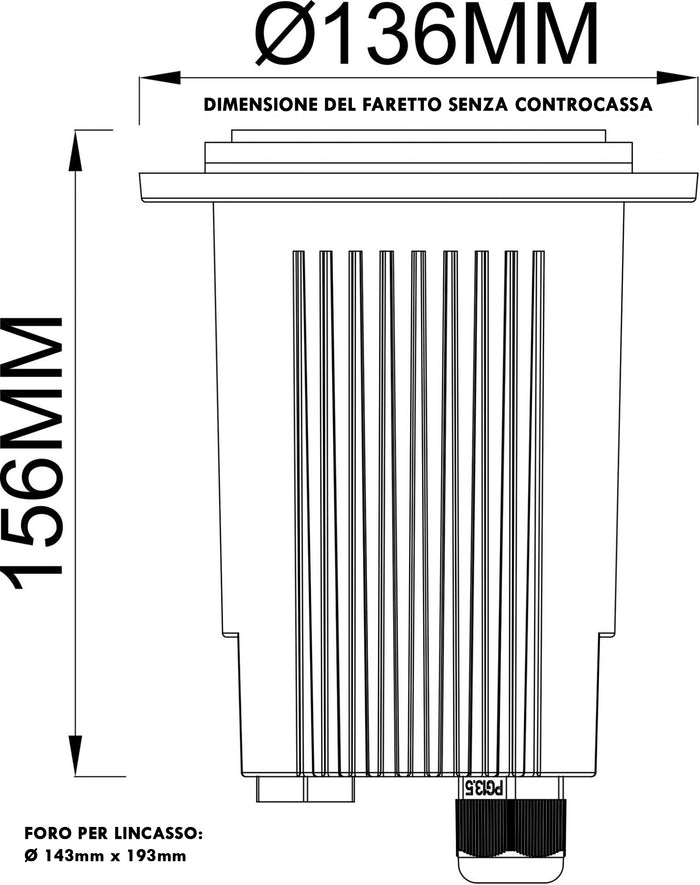 PHAKT Faretto LED calpestabile pendonabile IP67 lampada E27 10W segnapassi incasso luce 230V FORMA TONDO