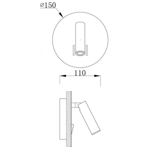 Applique lampada parete muro doppia accensione LED 8W luce lettura orientabile camera letto albergo hotel 230V BIANCO