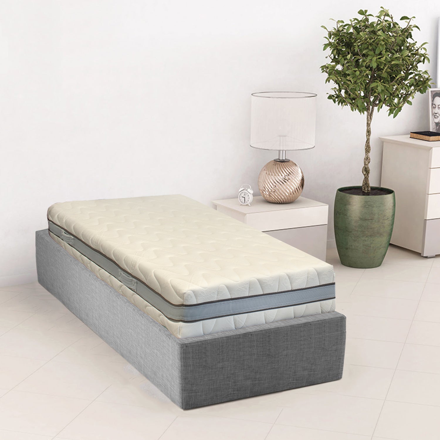 Materasso singolo in Memory Foam 75x185 H22cm ortopedico Rigidità  Media Sfoderabile e spedito sottovuoto Oeko-Tex