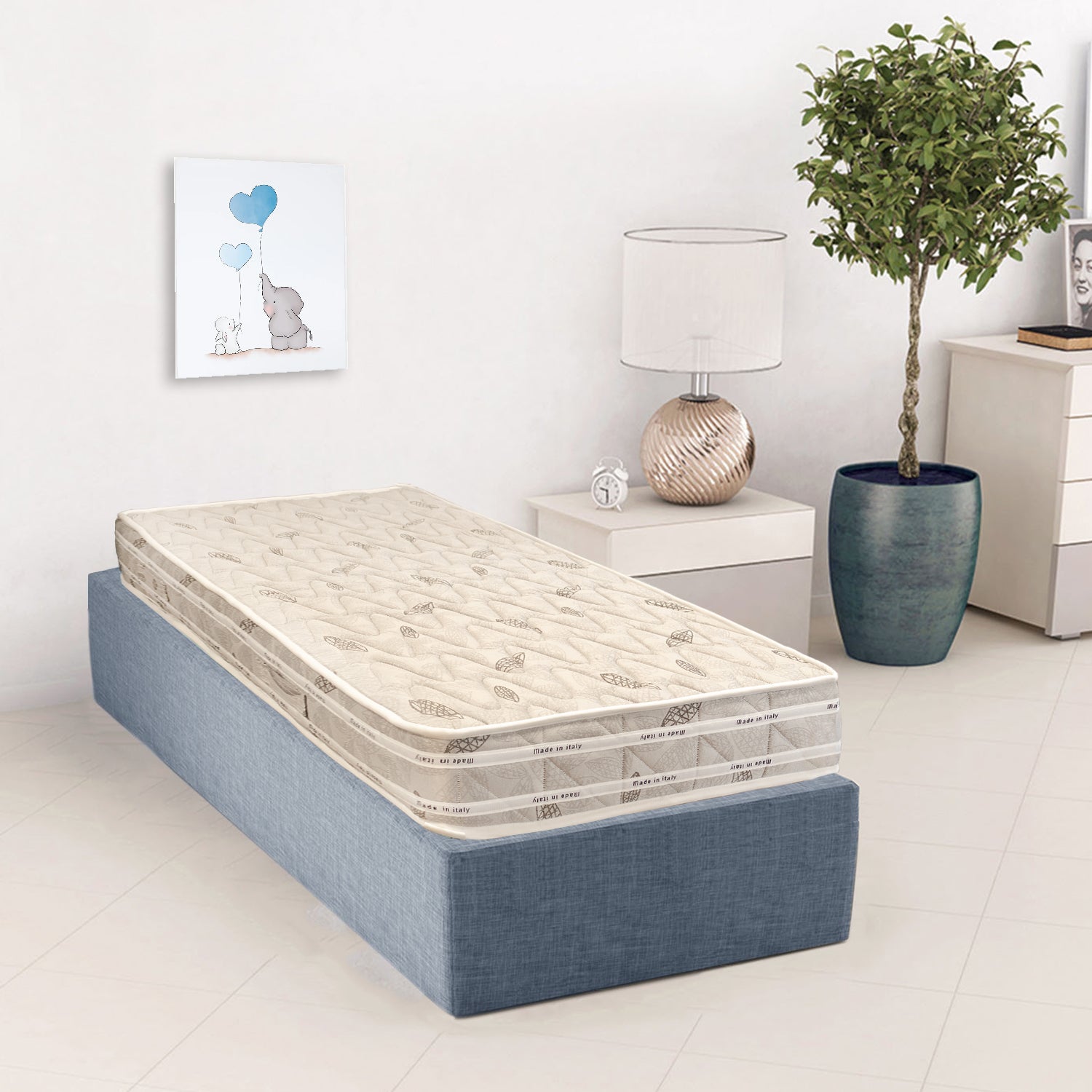 Qualydorm Materasso Singolo ortopedico Waterfoam Bianco per letto 80x200 Alto 21 cm Ergonomico Antiacaro