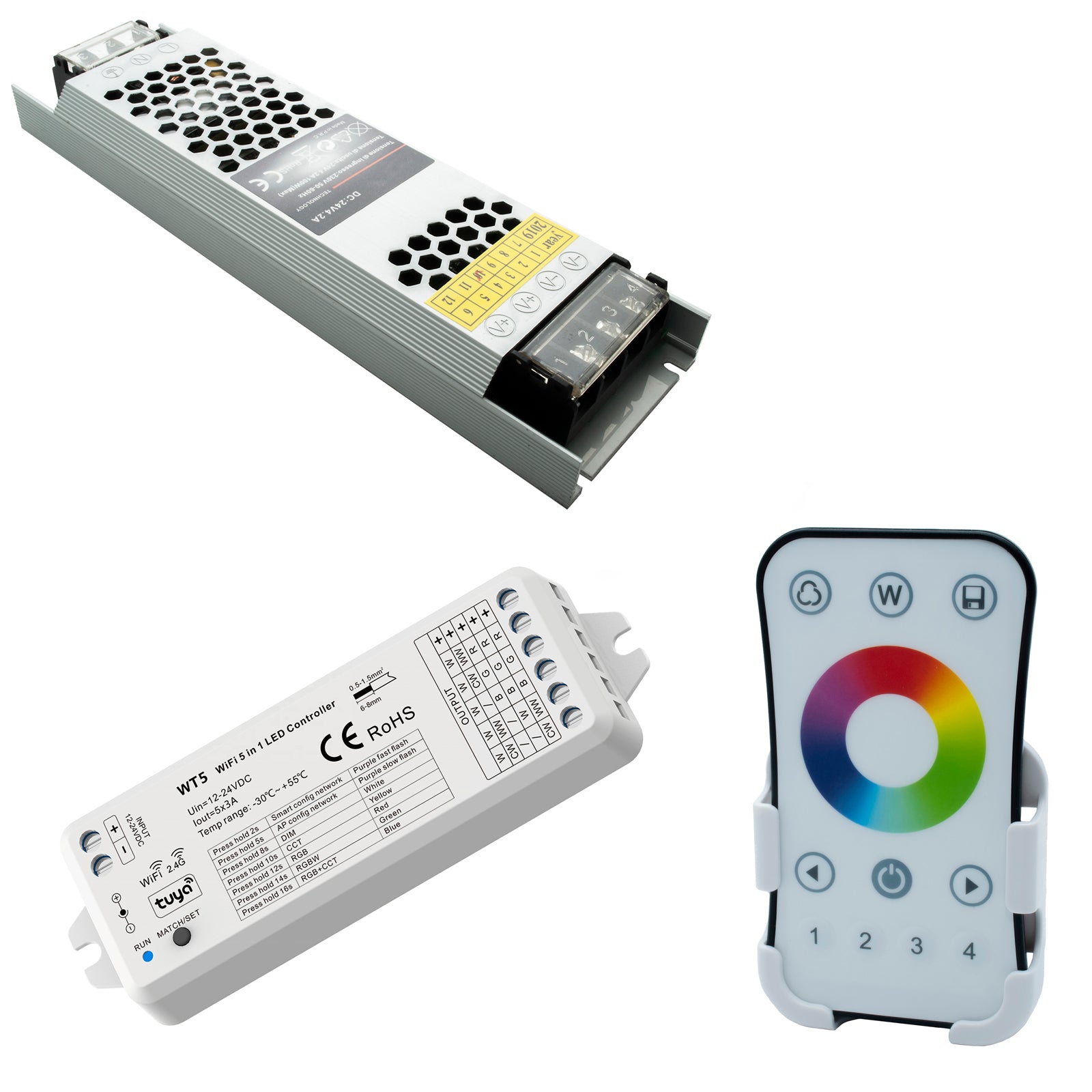 KIt plafoniera rettangolare LED RGB 4000K 67W luce colorata WiFi controllo vocale 120x30cm 24V Alexa Google BIANCO