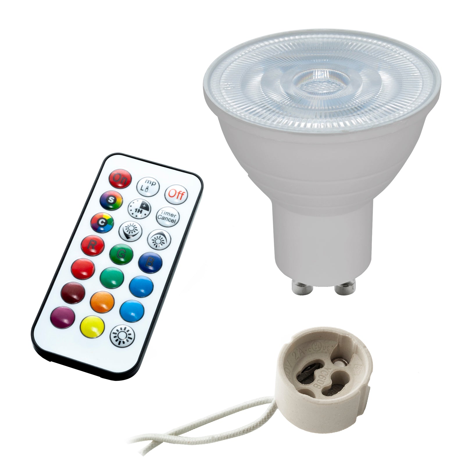 Faretto LED cromoterapia lampada GU10 6W incasso 65mm luce centro estetico abbronzante 230V NERO LUCE RGBW 3000K