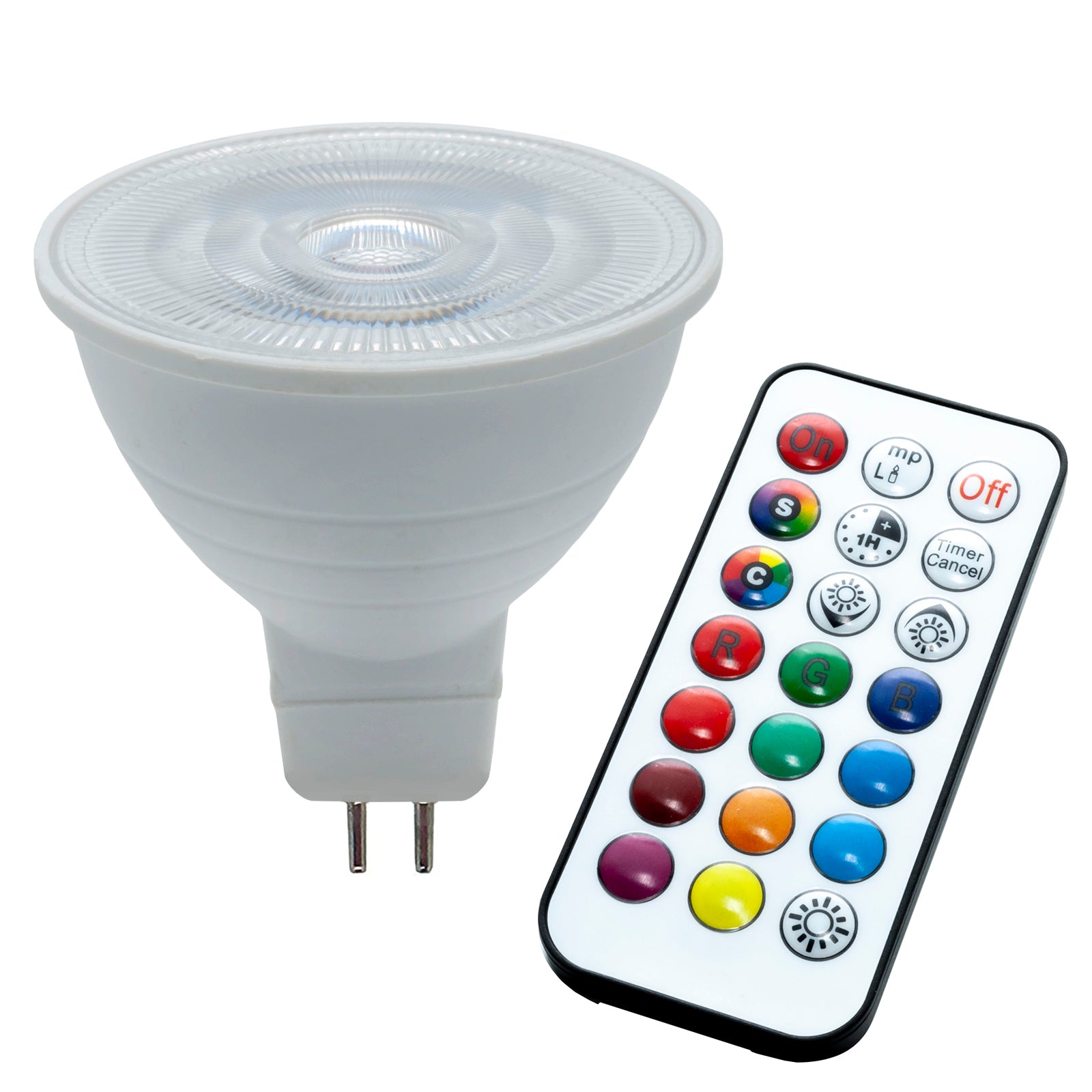 Faretto LED RGB 6000K GU5.3 6W lampada dimmerabile 12V attacco MR16 LED RGBW telecomando IR cromoterapia luce colorata