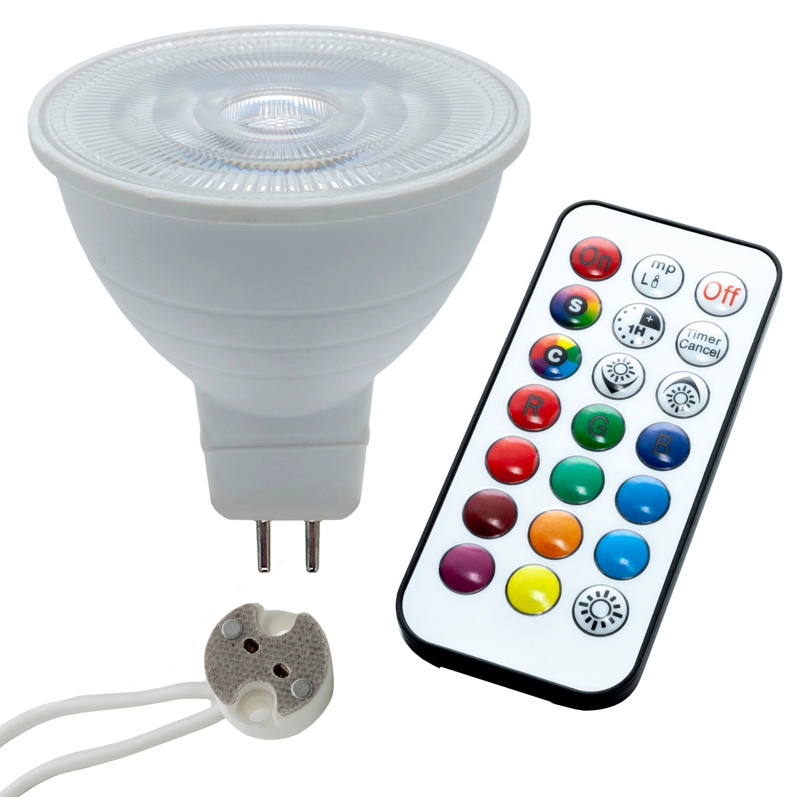 Faretto incasso LED 6W 12V cromoterapia IP65 box doccia lampada GU5.3 RGBW RGB 3000K telecomando IR SILVER CROMATO