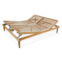 Rete letto in legno 150x190 h 52 cm Singola con 26 doghe Faggio Oscillanti Alzata manuale