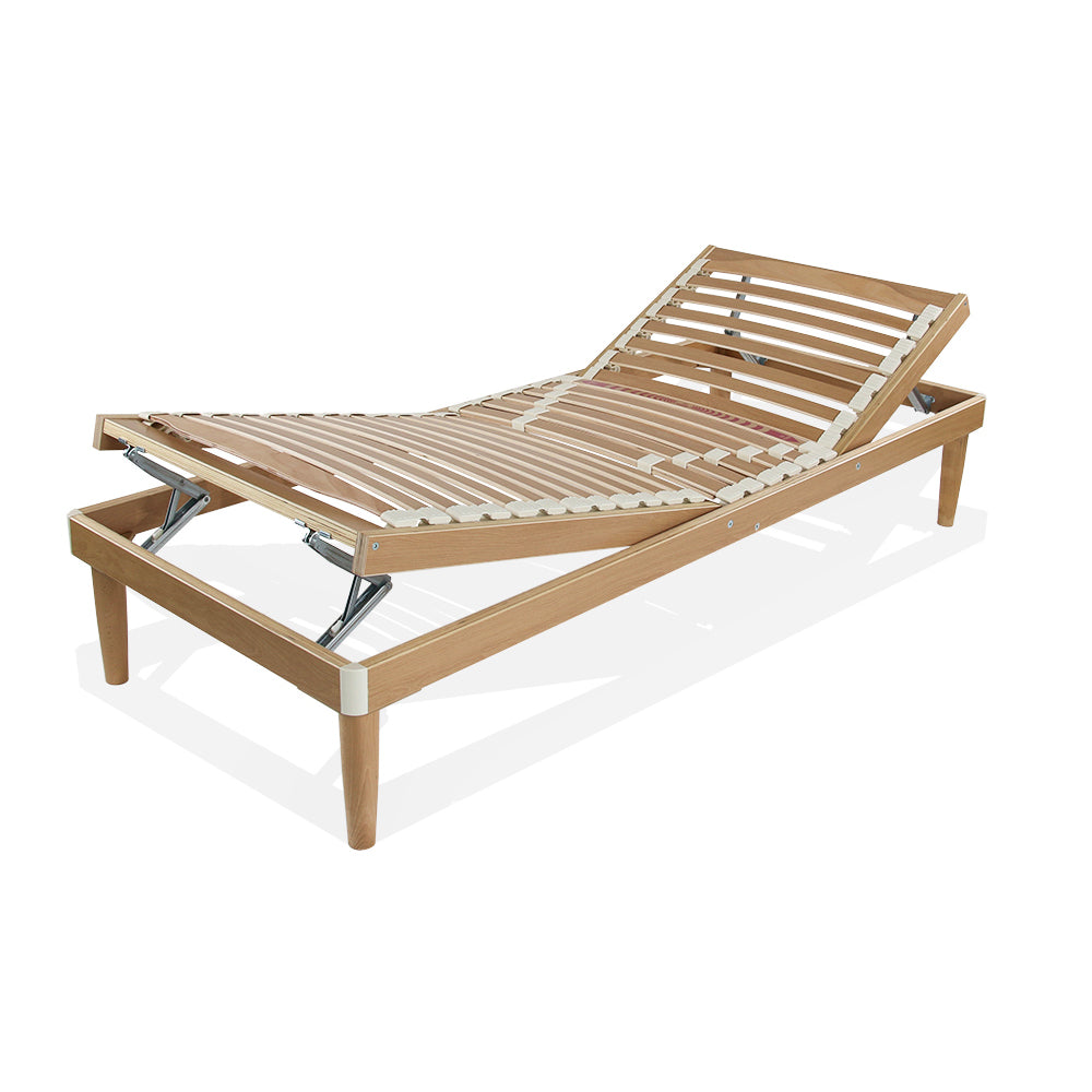 Rete letto in legno 75x200 h 52 cm Singola con 26 doghe Faggio Oscillanti Alzata manuale