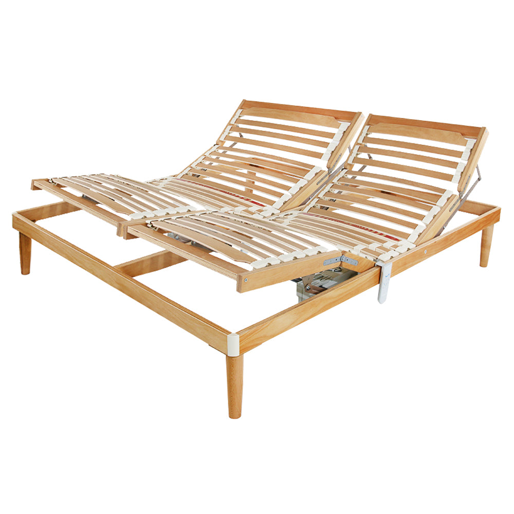 Rete Ortopedica in Legno di Faggio Alzata Testa Piedi Elettrica per letto 160x185 Alta 37 cm