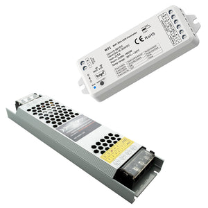 KIT SMART striscia 1200 LED 90W 24V centralina WiFi controllo vocale alexa strip flessibile 5 metri 8100lm LUCE 3000K