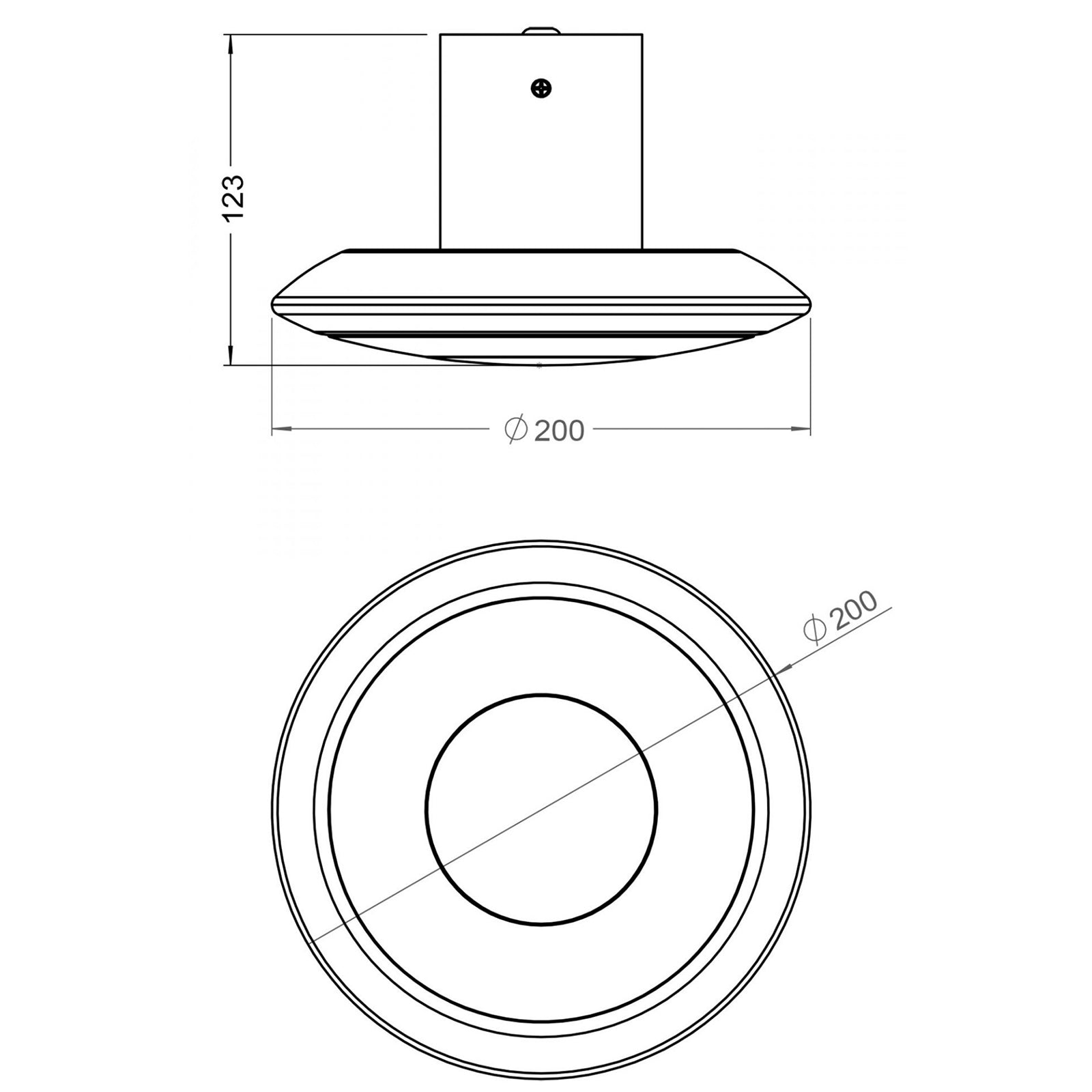 BERMUDA Applique lampada circolare LED 12W luce 360 gradi parete muro ingresso scale corridoio negozio 230V NERO