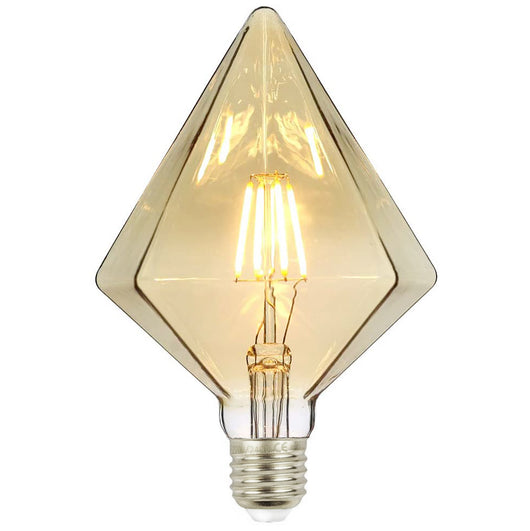 Lampada decorativa LED 4W resa 35W E27 lampadina prisma vetro 2500K vintage luce pizzeria pub bar locali 230V