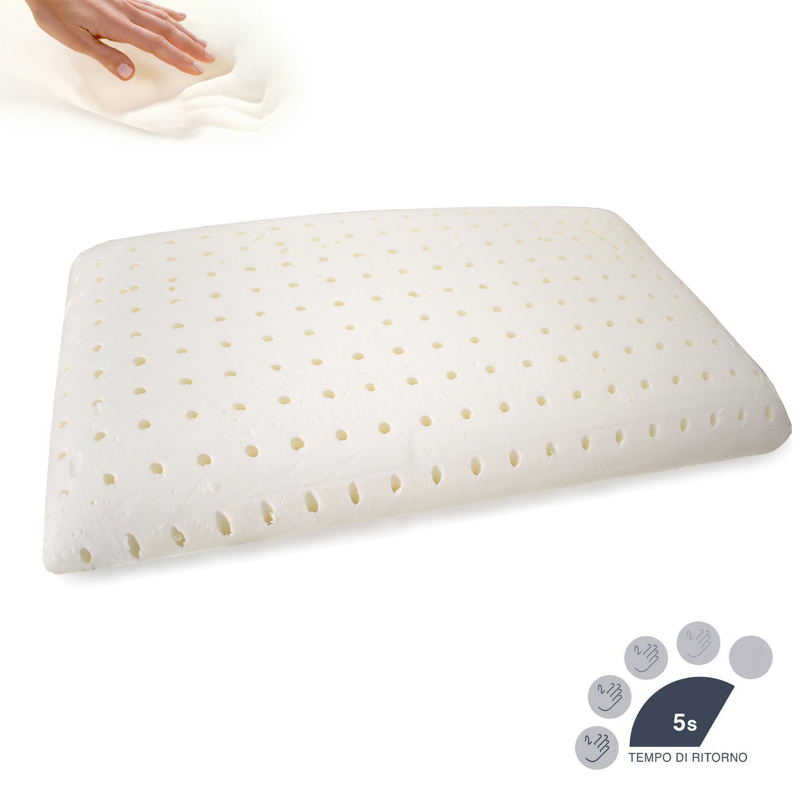 Qualydorm Coppia Cuscino Ortopedico in Memory Foam Forato con Federa Sfoderabile Anti Batterica per Cervicale 40x70 H15