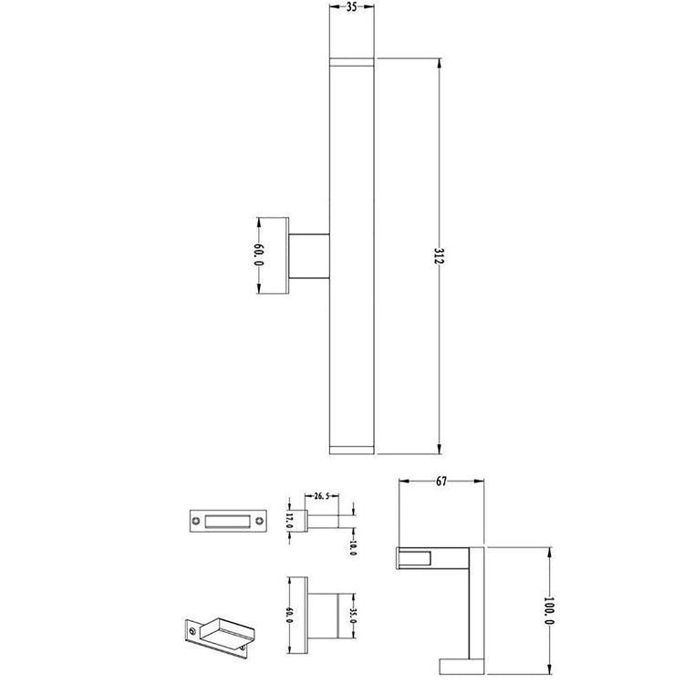 Applique specchio lampada luce LED 8W 12V silver cromata illuminazione bagno specchiera IP44 COLOR ARGENTO