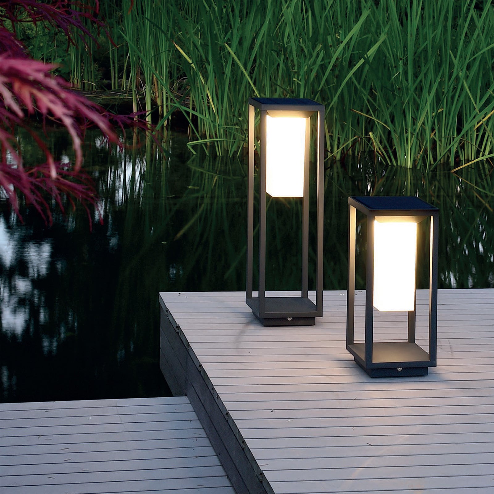 Samas Lampada LED pannello solare tavolo terra sensore crepuscolare movimento IP54 senza fili touch luce giardino 340mm