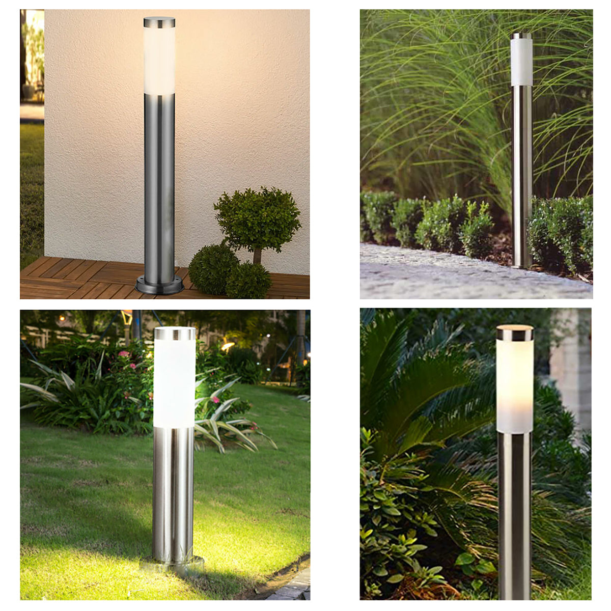 PORRIMA Lampione LED lampada faretto GU10 lampioncino 50cm acciaio luce esterni giardino sentiero IP44 230V MISURA 50CM