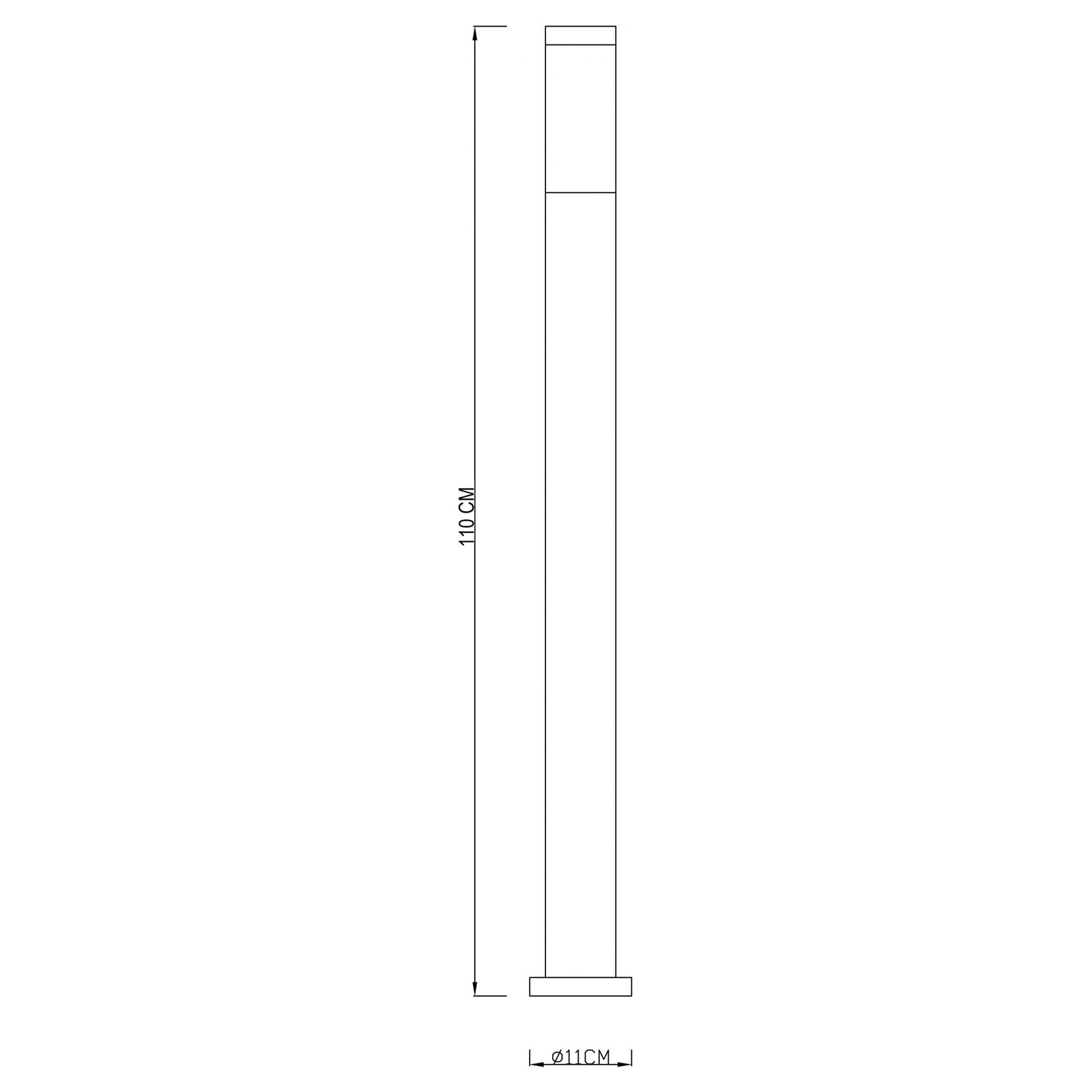 NOVA Lampione LED E27 acciaio palo esterno luce giardino sentiero viale cortile 230V 110cm