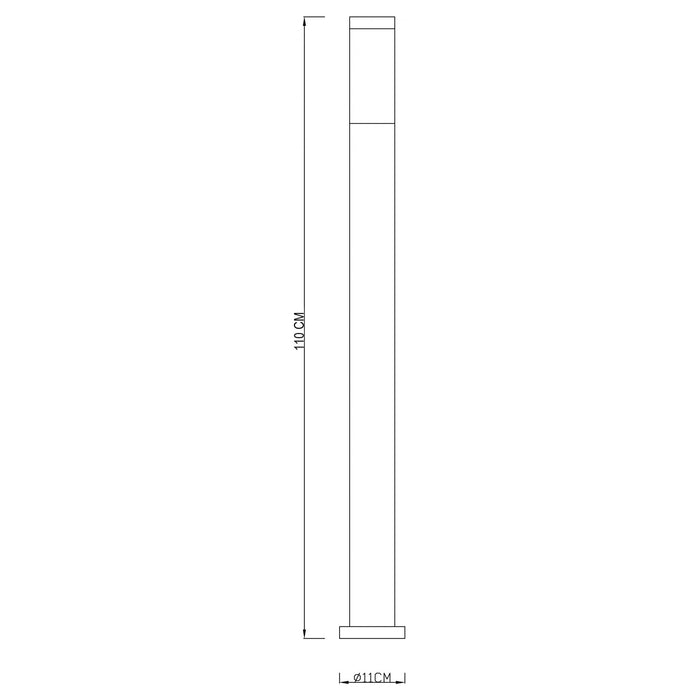 NOVA Lampione LED E27 acciaio palo esterno luce giardino sentiero viale cortile 230V 110cm