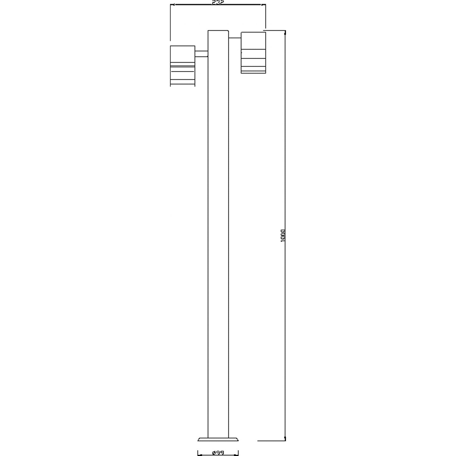 ZILLY Lampione moderno acciaio LED GU10 luce doppio diffusore orientabile IP44 giardino viale villa sentiero 230V 2 LUCI