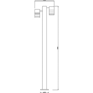 ZILLY Lampione moderno acciaio LED GU10 luce doppio diffusore orientabile IP44 giardino viale villa sentiero 230V 2 LUCI