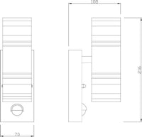 Zilly Applique acciaio lampada parete esterni LED GU10 doppia emissione sensore movimento IP44 230V DOPPIA