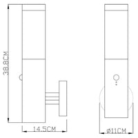 NOVA Applique LED lampada E27 parete sensore movimento luce esterni ingresso facciate giardino IP44 230V CON SENSORE