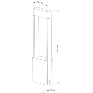 CHERTAN Lampione 100cm LED 12W alluminio cemento pietra IP54 luce esterni giardino viale 230V MISURA 100CM