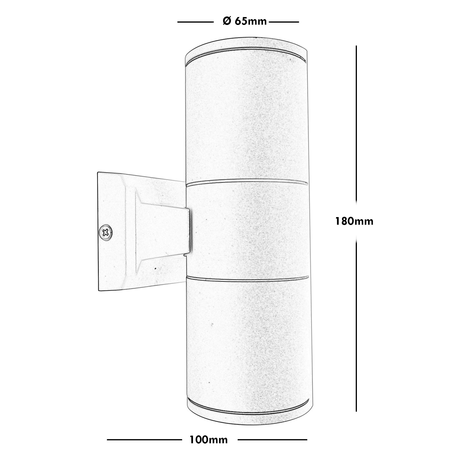 Applique cilindro esterni parete facciata doppio fascio luce GU10 giardino facciate balcone terrazzo 230V COLORE BIANCO