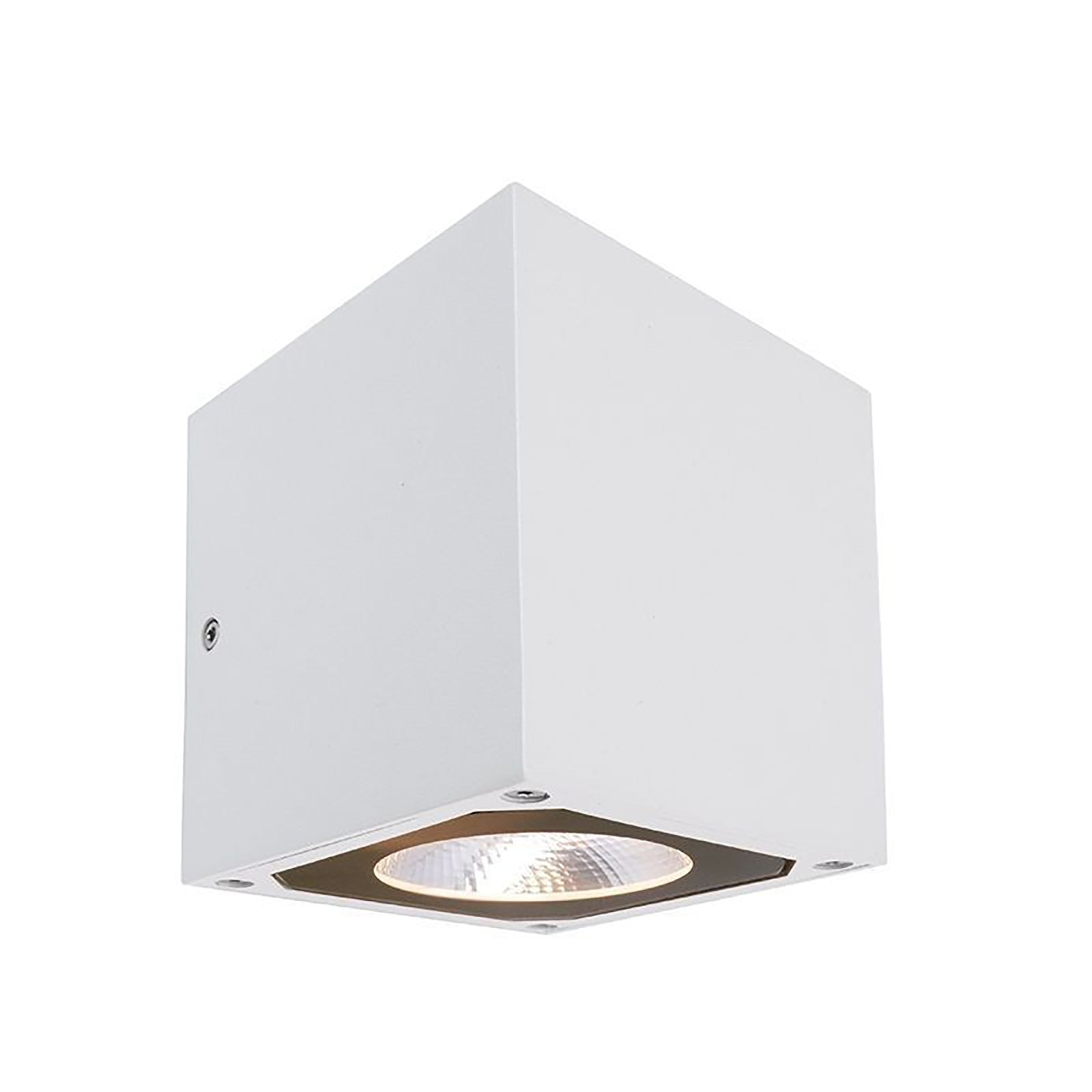 Cubodo Applique cubo LED 7W lampada parete muro IP54 singolo fascio luce esterni balcone giardino 230V BIANCO SINGOLO