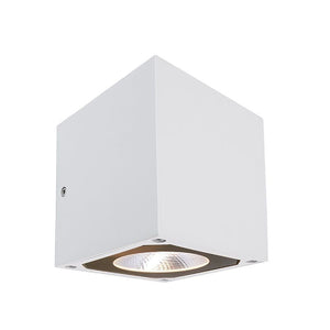 Cubodo Applique cubo LED 7W lampada parete muro IP54 singolo fascio luce esterni balcone giardino 230V BIANCO SINGOLO