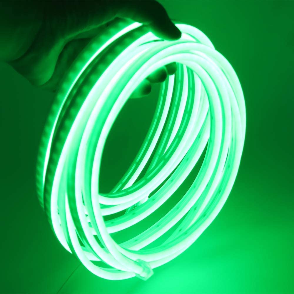 Striscia LED neon flessibile flex ribbon impermeabile 12V luce esterni decorazione insegne tubo luminoso IP65 VERDE