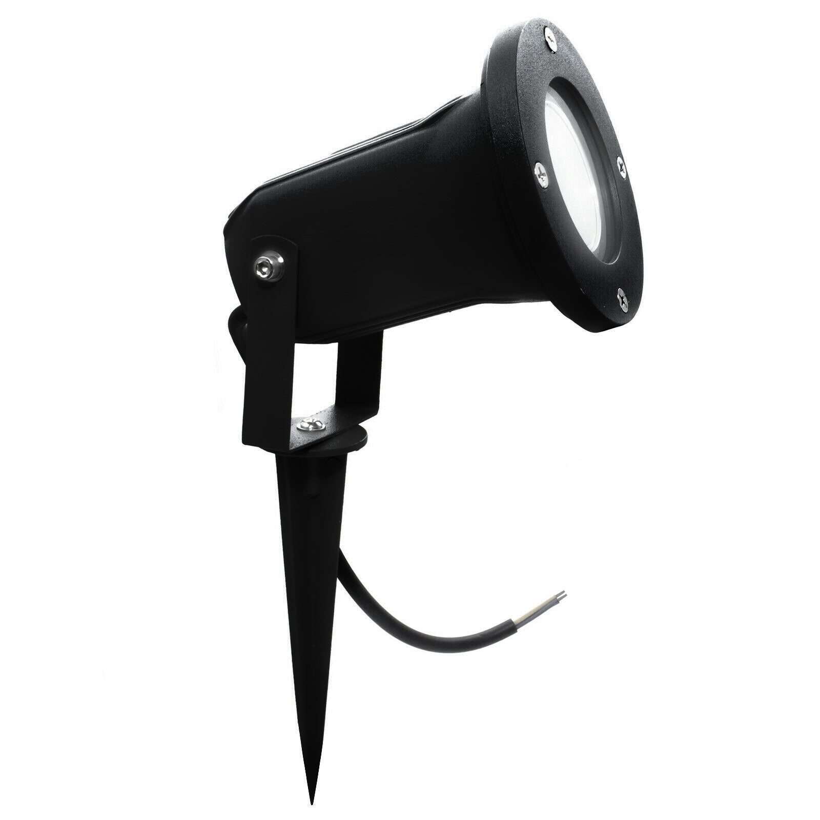 Faretto orientabile IP65 picchetto LED GU10 segnapassi impermeabile luci giardino alberi piante 230V COLORE NERO