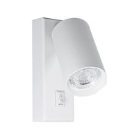 Applique lampada lettura faretto LED 8W GU10 parete muro ORIENTABILE 360 gradi luce comodino hotel ufficio 230V BIANCO