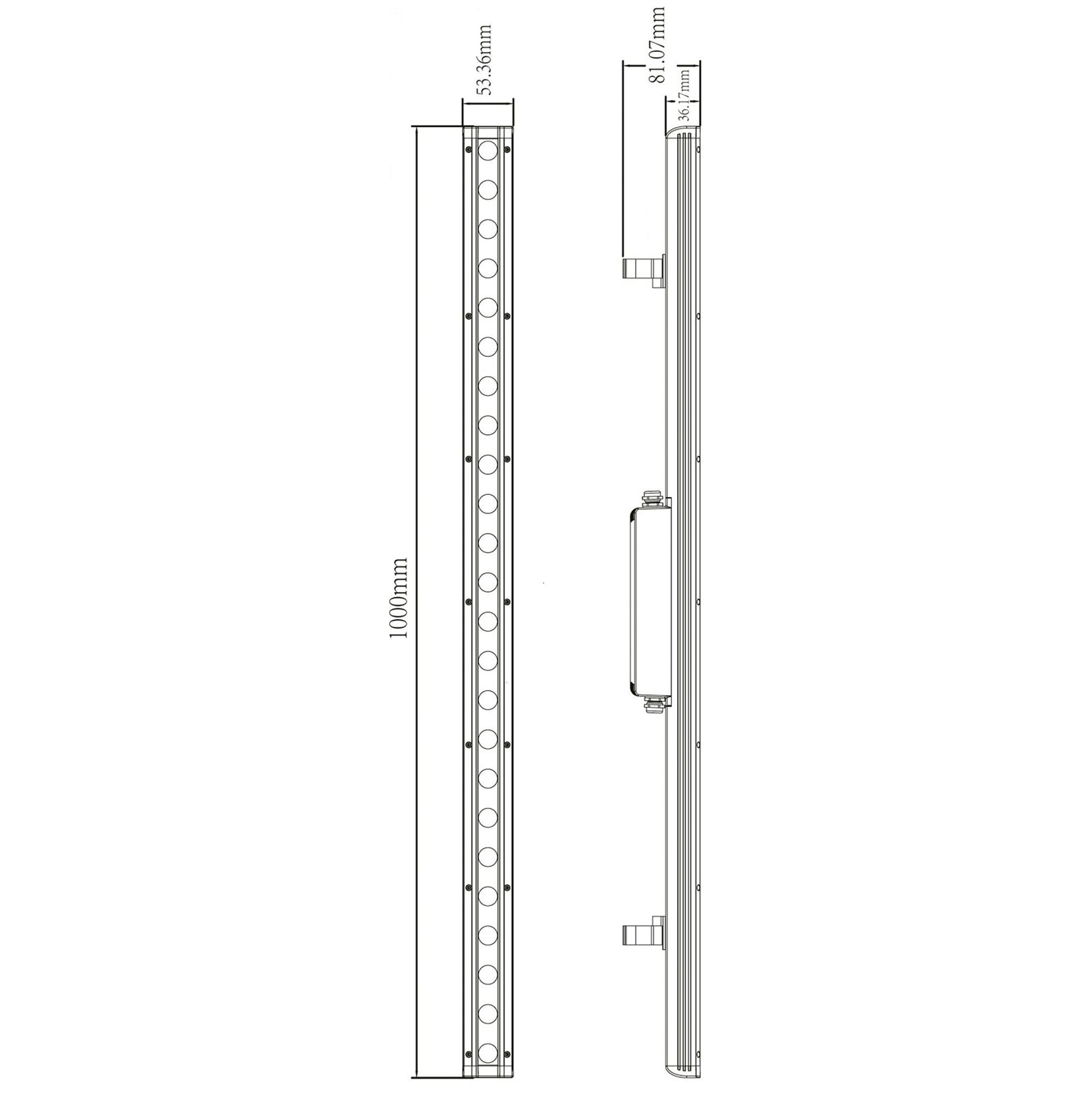 CAPH Wall Washer LED 100cm 35W barra IP65 ottica asimmetrica luci facciata giardino monumenti edifici 230V ASIMMETRICO