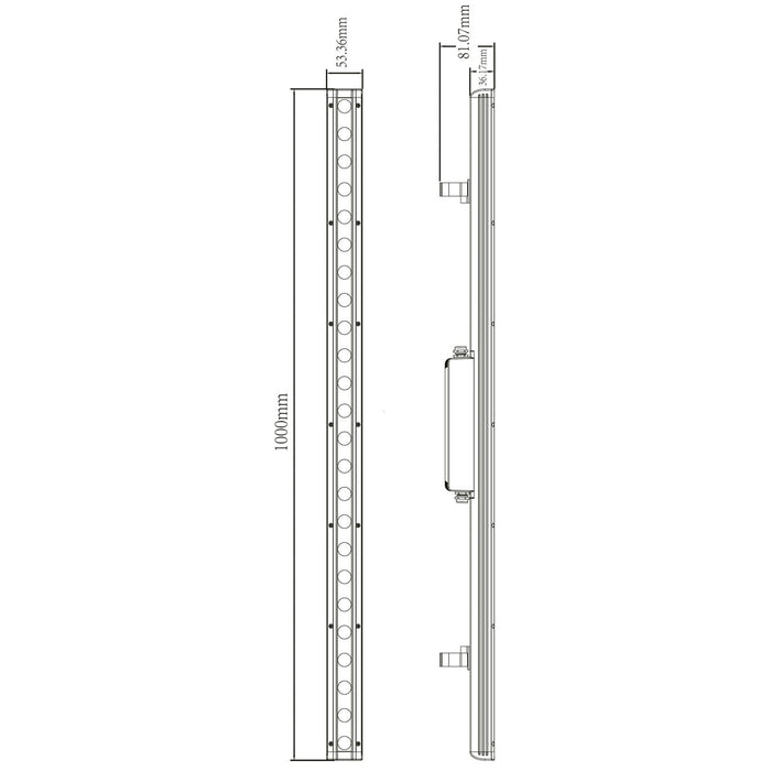 CAPH Wall Washer LED 100cm 35W barra IP65 ottica asimmetrica luci facciata giardino monumenti edifici 230V ASIMMETRICO