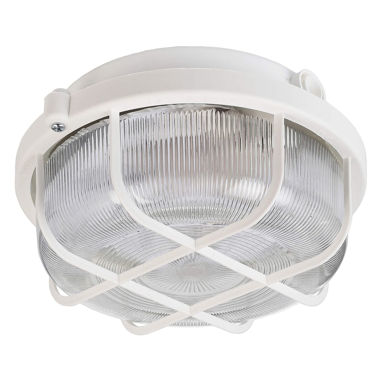 SYRMA ROUND plafoniera tonda griglia LED lampada tartaruga 10W E27 luce muro soffitto cantina balcone 230V COLORE BIANCO