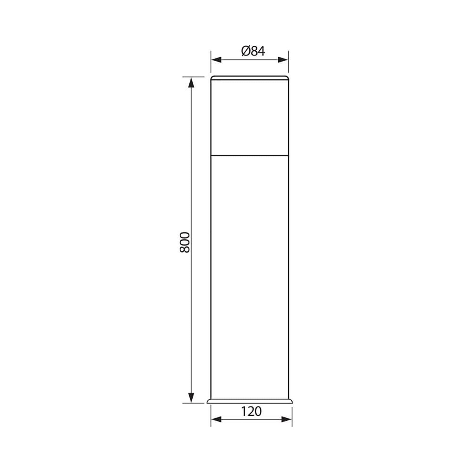 KYOTO Lampione LED attacco E27 lampioncino 80cm palo nero impermeabile esterni cilindro luce giardino viale 230V