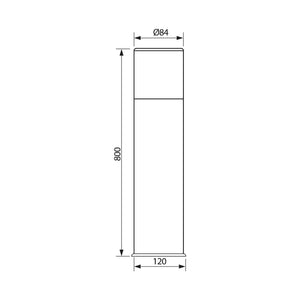 KYOTO Lampione LED attacco E27 lampioncino 80cm palo nero impermeabile esterni cilindro luce giardino viale 230V