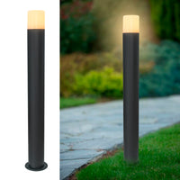 KYOTO Lampione LED attacco E27 lampioncino 80cm palo nero impermeabile esterni cilindro luce giardino viale 230V