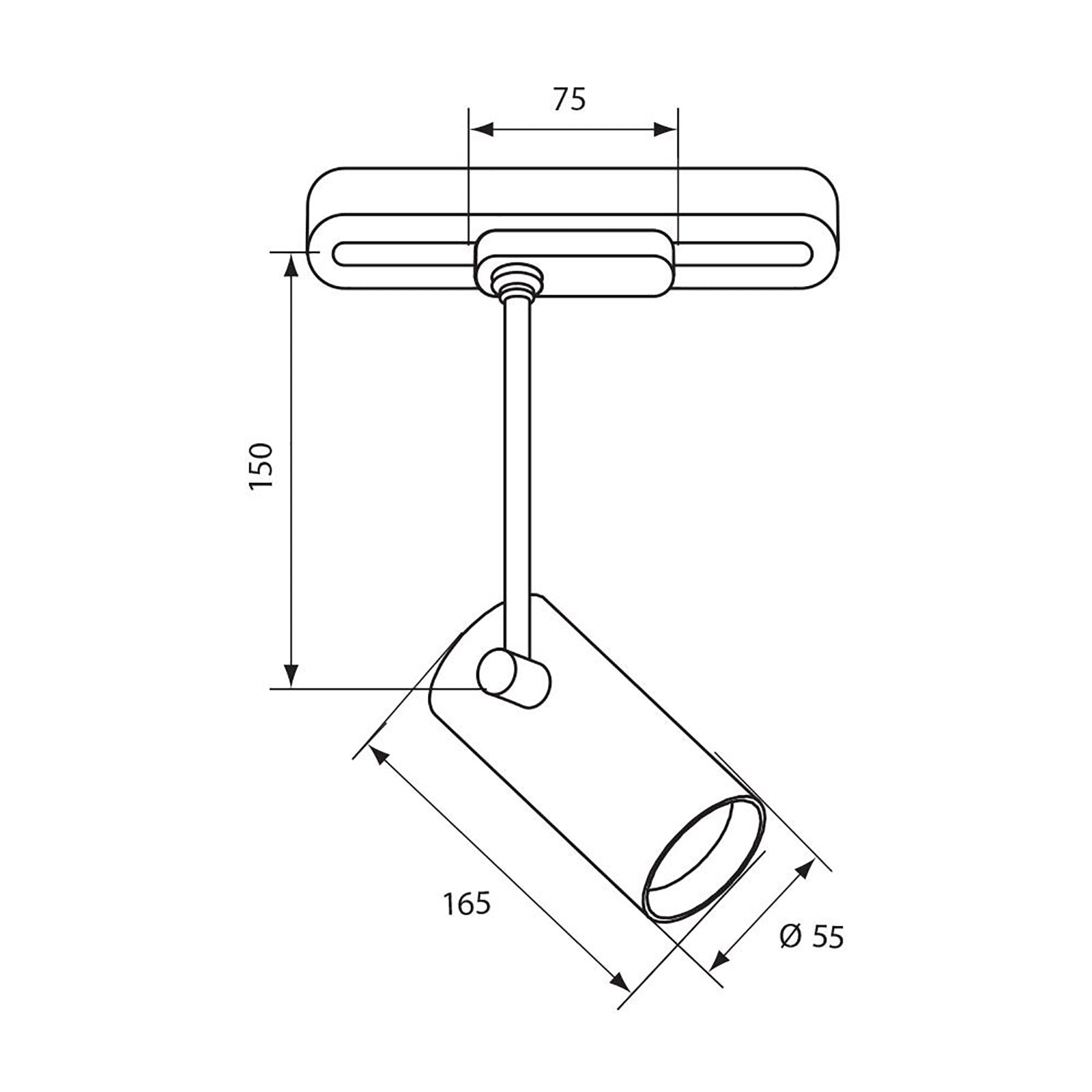 LUX Faretto LED moderno binario track monofase lampada GU10 staffa orientabile luce negozio ufficio 230V BIANCO