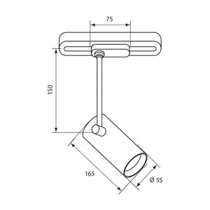 LUX Faretto LED moderno binario track monofase lampada GU10 staffa orientabile luce negozio ufficio 230V BIANCO