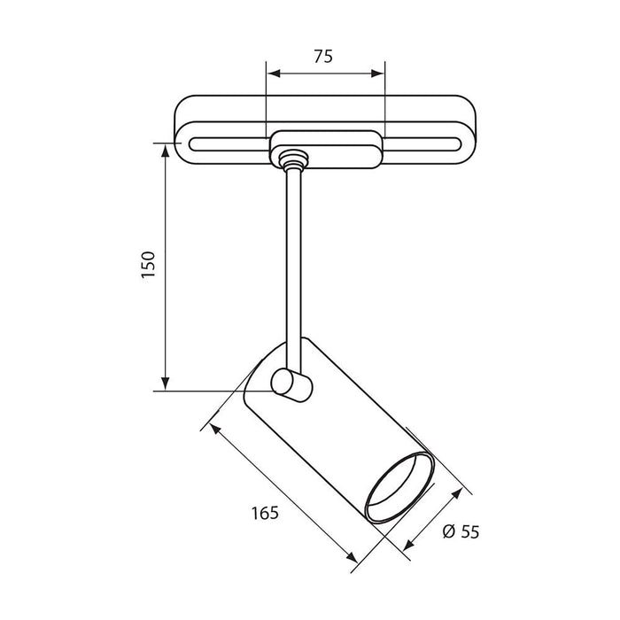 LUX Faretto LED moderno binario track monofase lampada GU10 staffa orientabile luce negozio ufficio 230V BIANCO