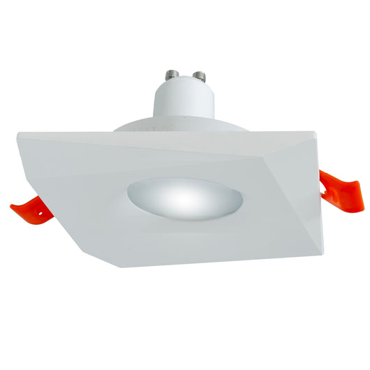 Faretto quadrato incasso moderno lampada LED 8W GU10 luce soffitto cucina negozio 230V foro 65mm BIANCO LUCE 3000K