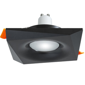 Faretto quadrato incasso moderno lampada LED 8W GU10 luce soffitto cucina negozio 230V foro 65mm BIANCO NERO 4000K